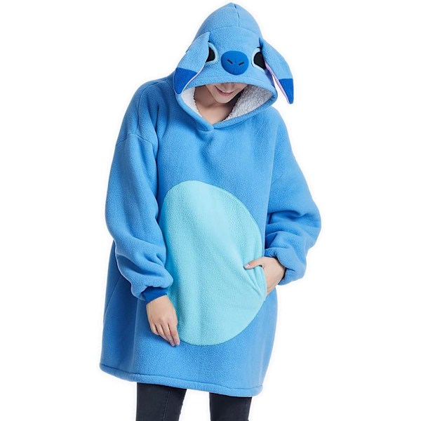 Bärbar Stitch TV-filt Stora Sherpa-filtar Blue