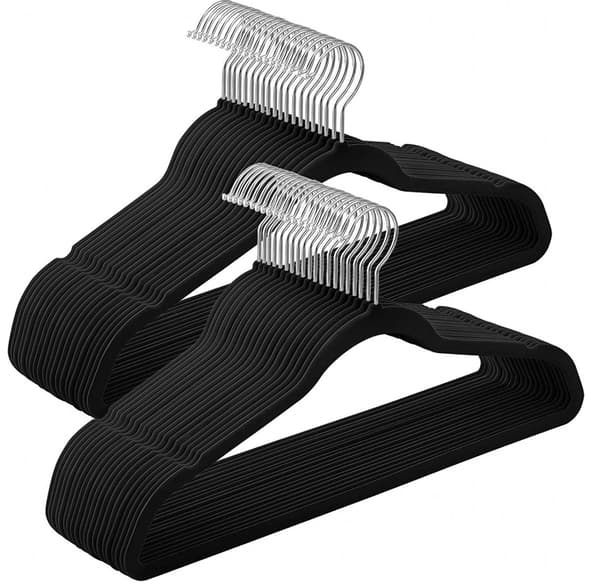 Sammetsgalgar 10-pack, Premium klädhängare grey