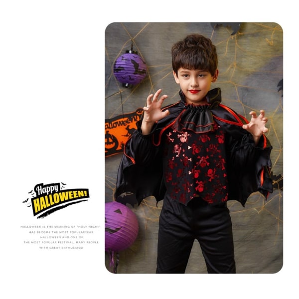 Barnens Retro Vampyrhäxa Halloween-kostym Boy 110