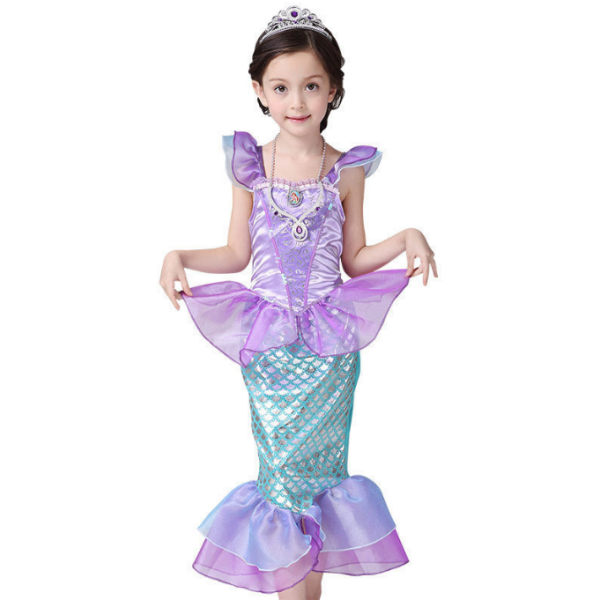 Tjejer kostymer Halloween Princess Dress Up purple 120cm