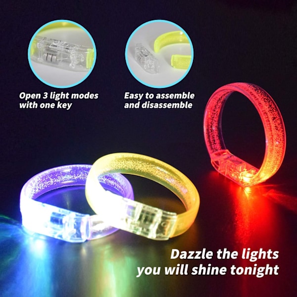 6st Glow Sticks LED-armband lyser upp leksaker Wide