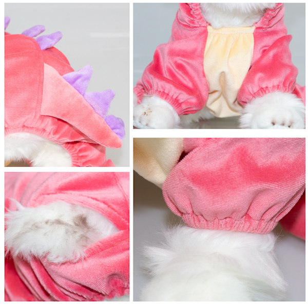 Halloween-asu Koiran Dinosaurushupulle Pink XXL
