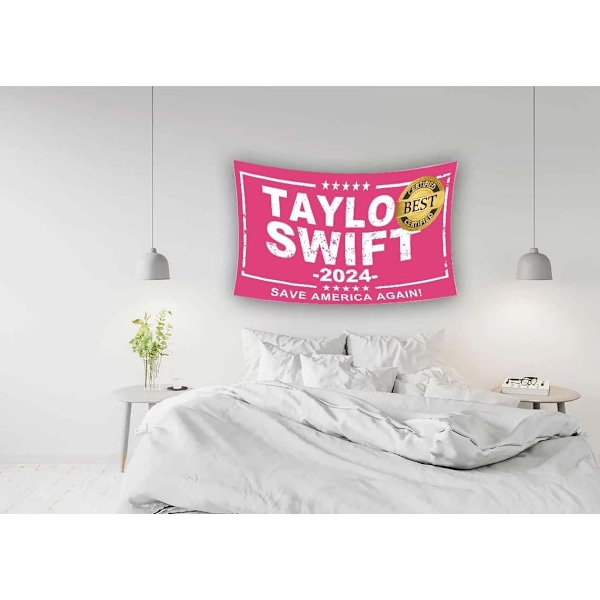 Taylor 2024 Flagga 3x5 fot Rosa Musikerflaggor TL023-DP-QZ2005