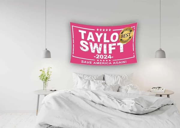 Taylor 2024 -lippu 3x5 jalkaa, vaaleanpunainen, muusikkolippu Style 4