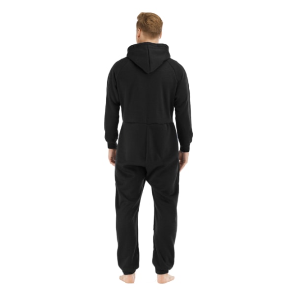 Förtjockad tröja för män i ett stycke hemkläder black L
