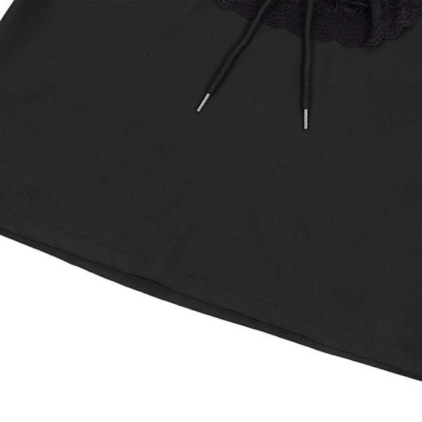 Pirat Skjorta Herr Renässans Viktoriansk Vampyr Poet Skjortor med Volanger Black XL