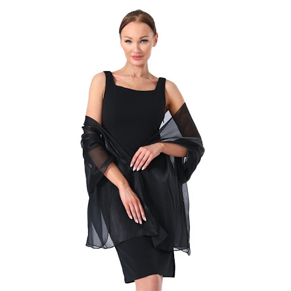 Mjuka Chiffon-Sjal, -Scarf och -Wrap för Aftonklänningar black