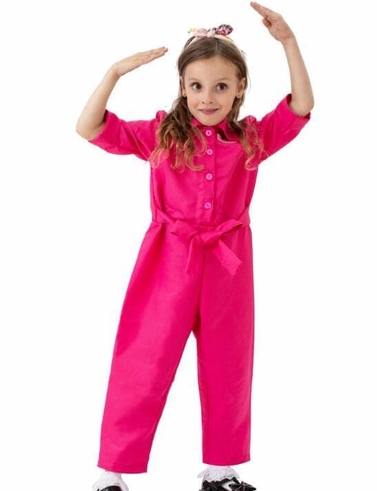 Rosa Jumpsuit med tilhørende hodeplagg for jenter L