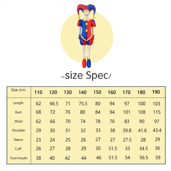 Digital Circus Kostyme for Barn Pomni Kostyme Jumpsuit Style 6 180