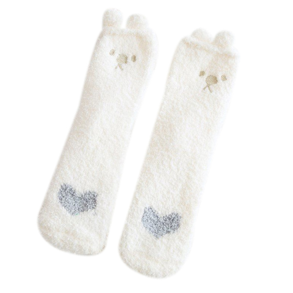 5 st Fuzzy Socks för kvinnor white