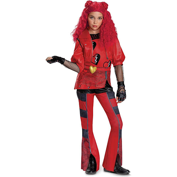 Röd peruk kostymtillbehör för flickor, Descendants 4 The Rise of Red Costume 110cm