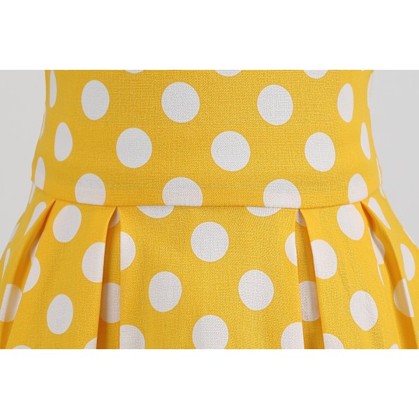 Tyttöjen lyhythihainen vintage-kukallinen 50-luvun polkadot-mekko Red L