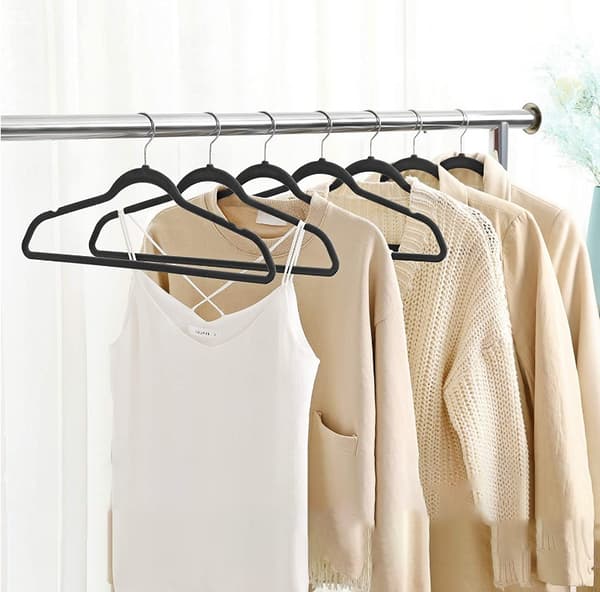 Sammetsgalgar 10-pack, Premium klädhängare grey