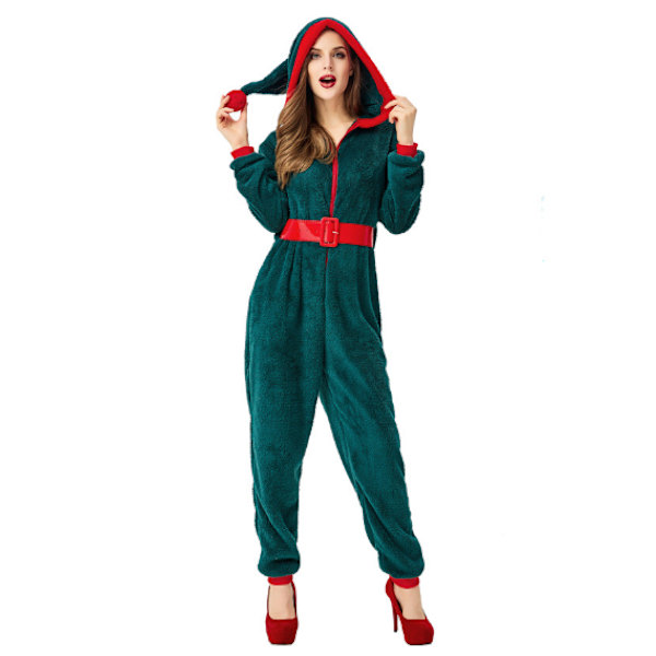 Jumpsuit med huva för kvinnor för jul M