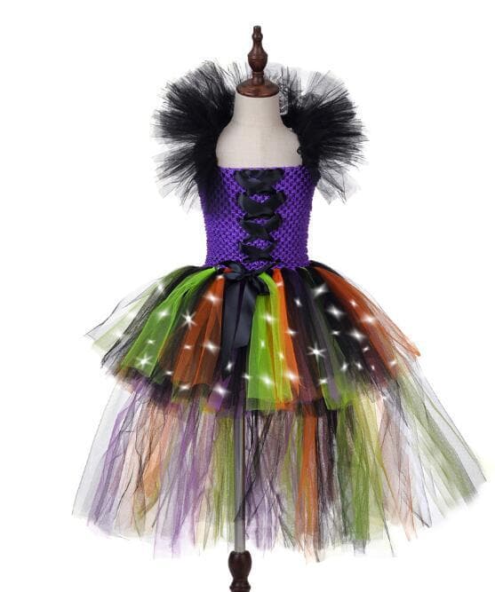 Heksehalm-Poncho i Mesh med Gratis Hette Purple S