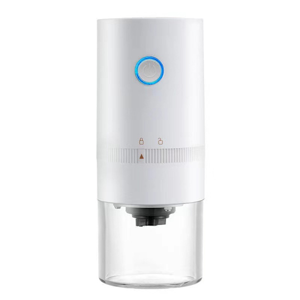 Bärbar kaffebönkvarn Automatisk för camping/dropp, USB white