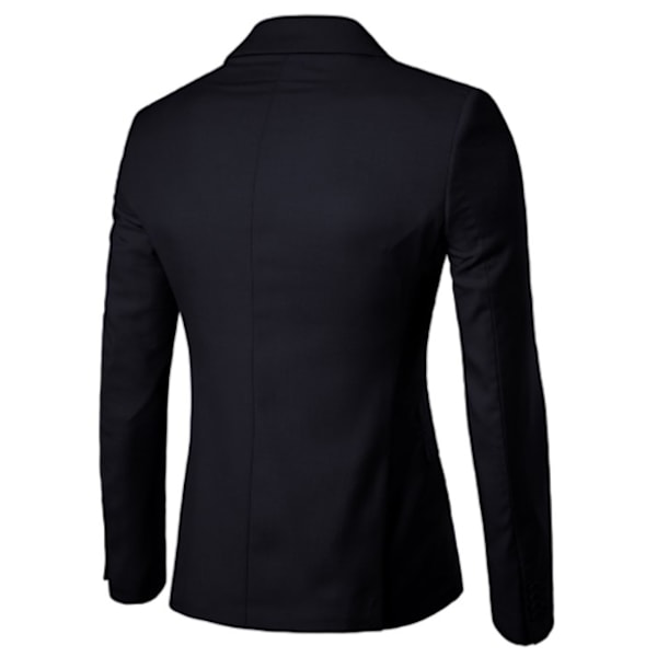 Lätt kavaj för män med en knapp, slim fit kappa black L