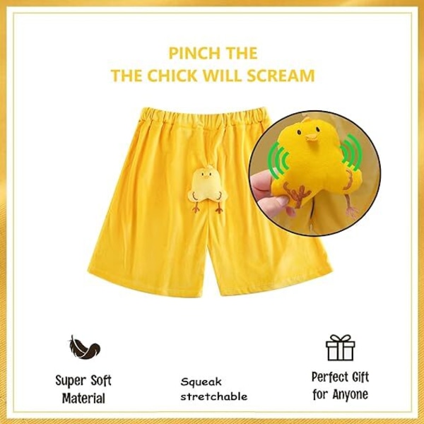 Funny Chicks Turtle Shorts, Cute Retractable Chicks Shorts Yellow XL