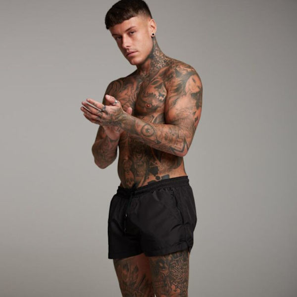 Löparsportshorts för män med fickor Black xl