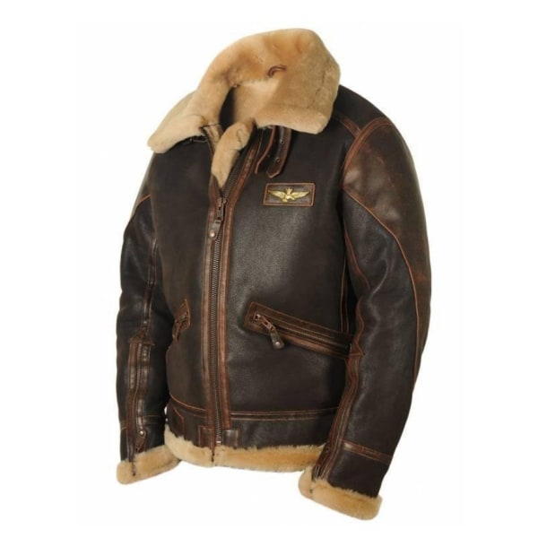 Mænds Krave Læder Bikerjakke 4XL