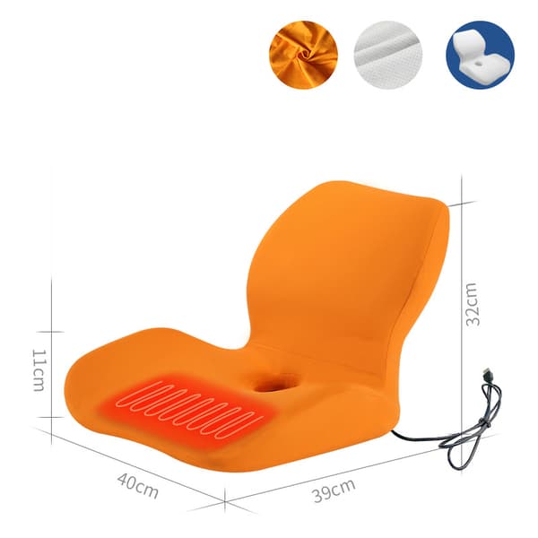 Uppvärmd sittdyna för kontorsbruk orange