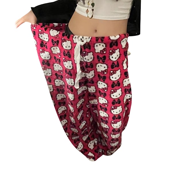Anime-henkarit housut naisille, piirroshahmoperhe jouluhenkiset housut 2XL