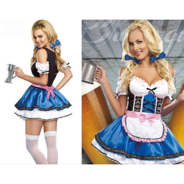 Halloween Sexy Maid Dress Ølfestival Opptreden Skjørt M