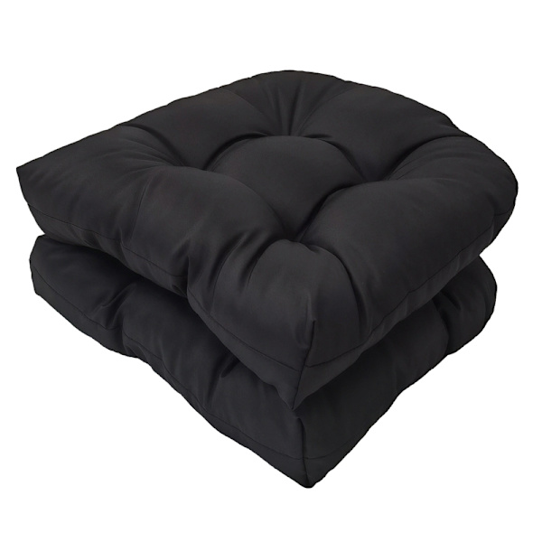 Utestolputer Set av 2, Pute for Hagemøbler BLACK