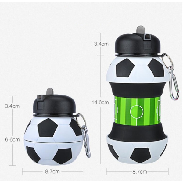 500 ml kokoontaitettava pallonmuotoinen urheilupullo ulkokäyttöön Baseball Bottle