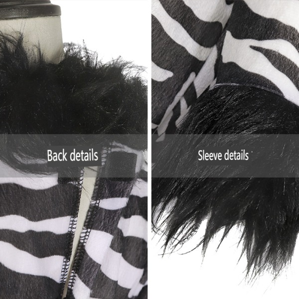 Barn Zebradräkt Cosplay Halloween Djur Jumpsuit S