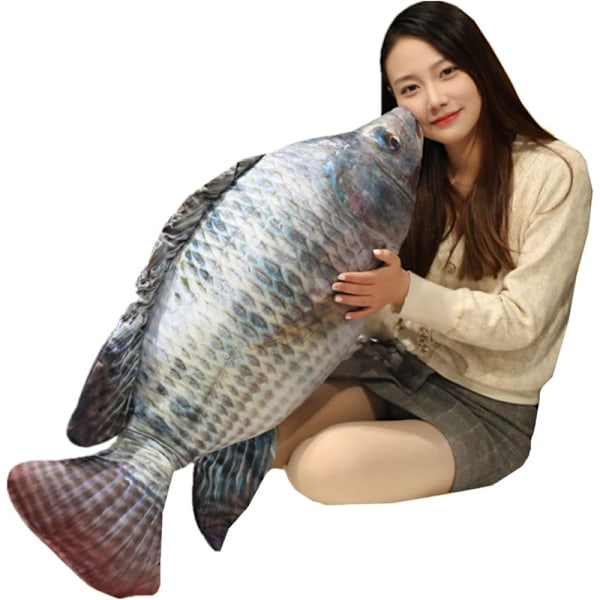 Jättelik Simulerad Fisk Plyschleksak, Mjuk Fisk Dekorationskudde Q4 100cm