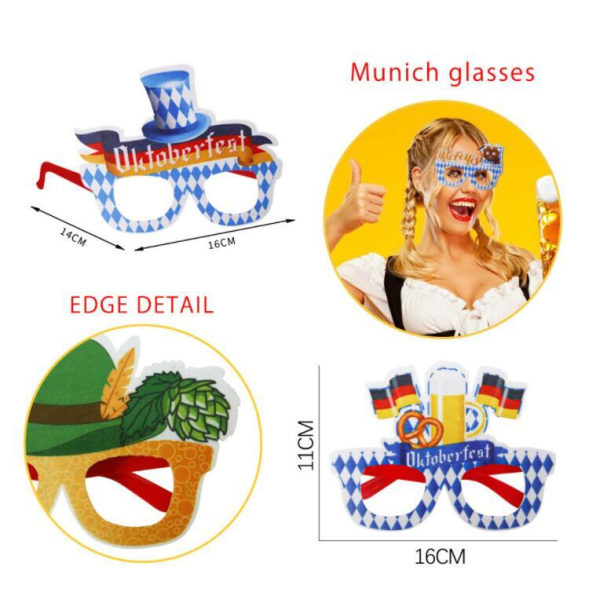 5 stk. München Oktoberfest Spooky Briller Fotorekvisit Style 22