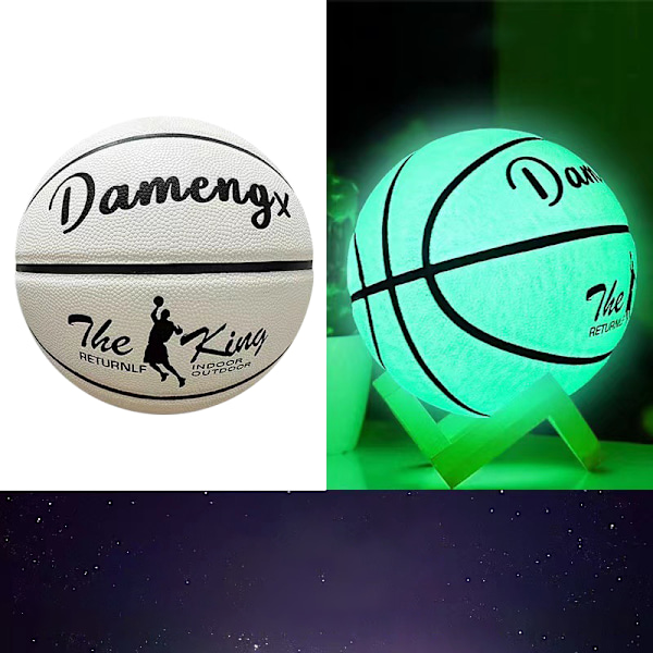 Självlysande basketboll för tonårspojkar, glödande basketboll Green