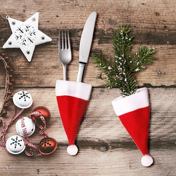 20 Stycken Mini Julhattar Jul Bestick Bordsservis Hållare