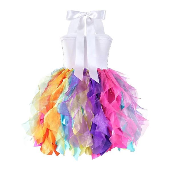 Tyttöjen Tutu-mekko, Kimaltavaa Sekvensoitua Tullea Prinsessan Syntymäpäiväjuhla-asu Colorful 4T