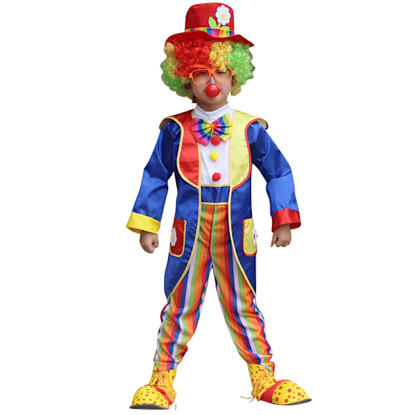 Clown-dräktset för barn Cirkusdräkt Blue S