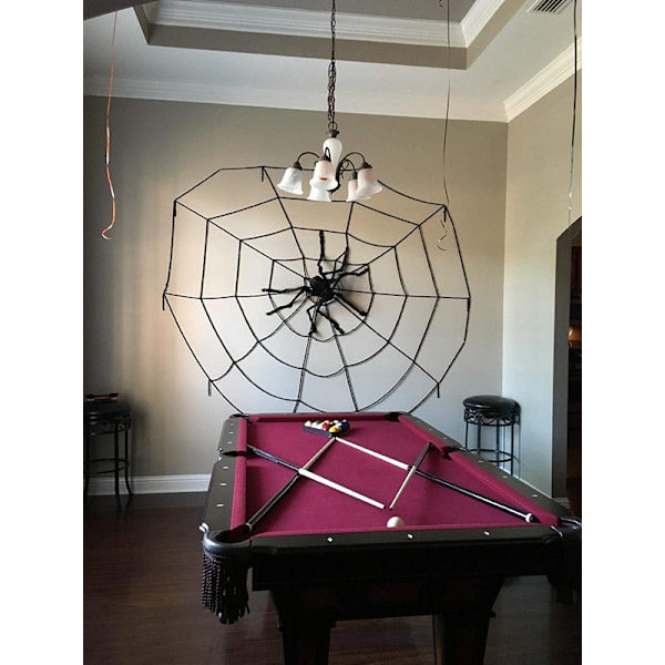 Halloween Utomhusdekorationer Svart Läskig Jättefårig Falsk Hårig Spindelrekvisita 150cm