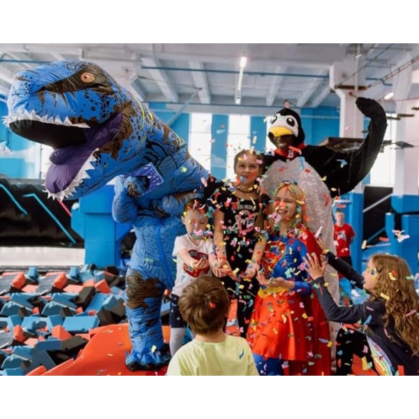Uppblåsbar dinosauriekostym för vuxen, dinosaurieuppblåsbar kostym för vuxen Blue