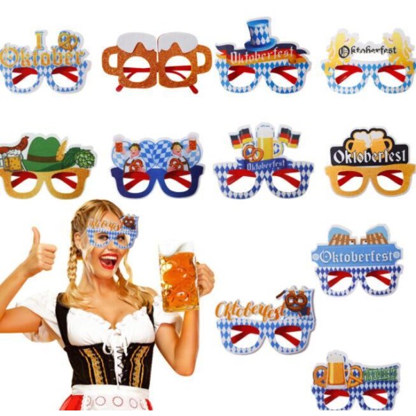 5 stk. München Oktoberfest Spooky Briller Fotorekvisit Style 20
