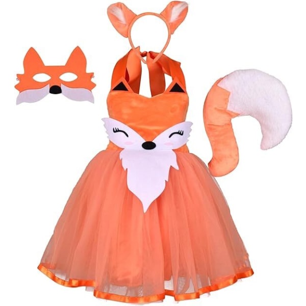 Småbarnsjente Safari-tema Rev-kostyme Tutu-kjole med ører, pannebånd og hale for cosplay 2T