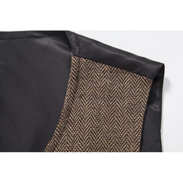 Herrar Casual Singelknäppt Väst Coffee 2XL