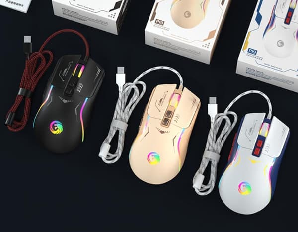 USB trådad spelljusmus Yellow