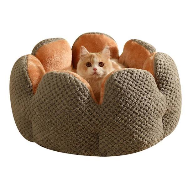 Pet Cactus Petal Nest Plush Thickening Cat Nest gray M
