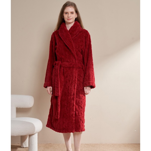 Miesten ja naisten Terry-shawl-turkkilainen kylpytakki Red M