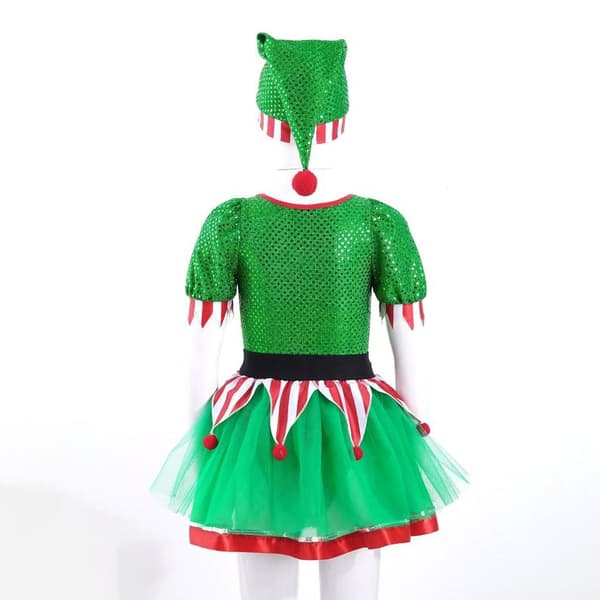 Morph Elf-dräkt för flickor, Jultomtedräkt för flickor 120cm