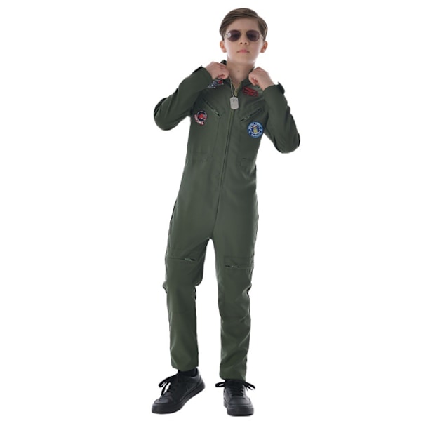 Flygdräkt pilotdräkt Halloween Cosplay för pojkar S