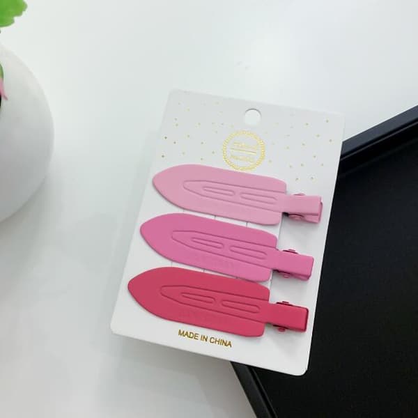 3-pack Candyfärgade Metalliska Hårclips som Inte Lämnar Märken Red