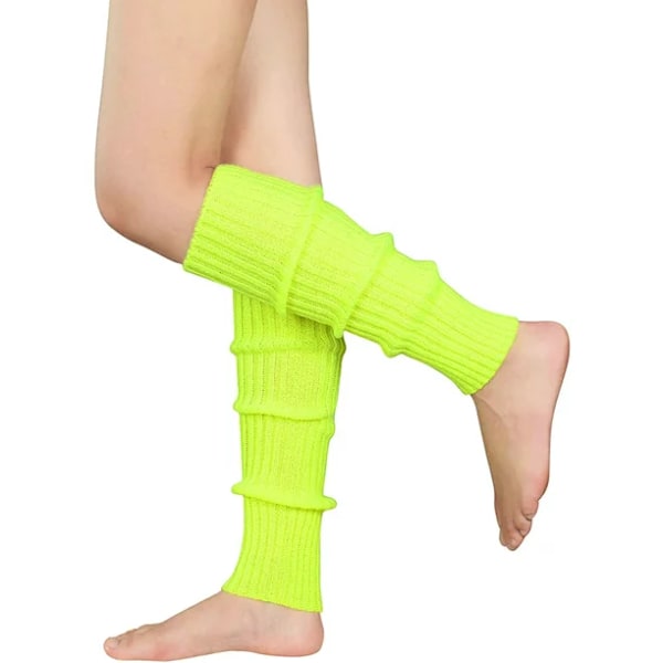 Damernas Mode Benvärmare 80-tals Ribbade Stickade Benvärmare Fluorescent