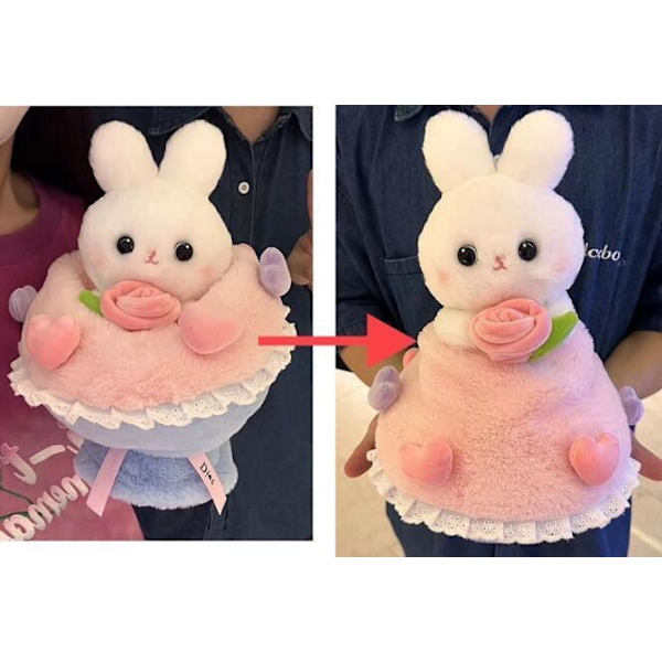 Plush Blomsterbukett Kanin-docka 30CM
