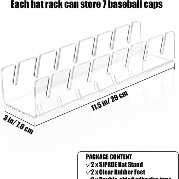 Hattställ för Baseballkepsar Display och Organiserare 2-pack white